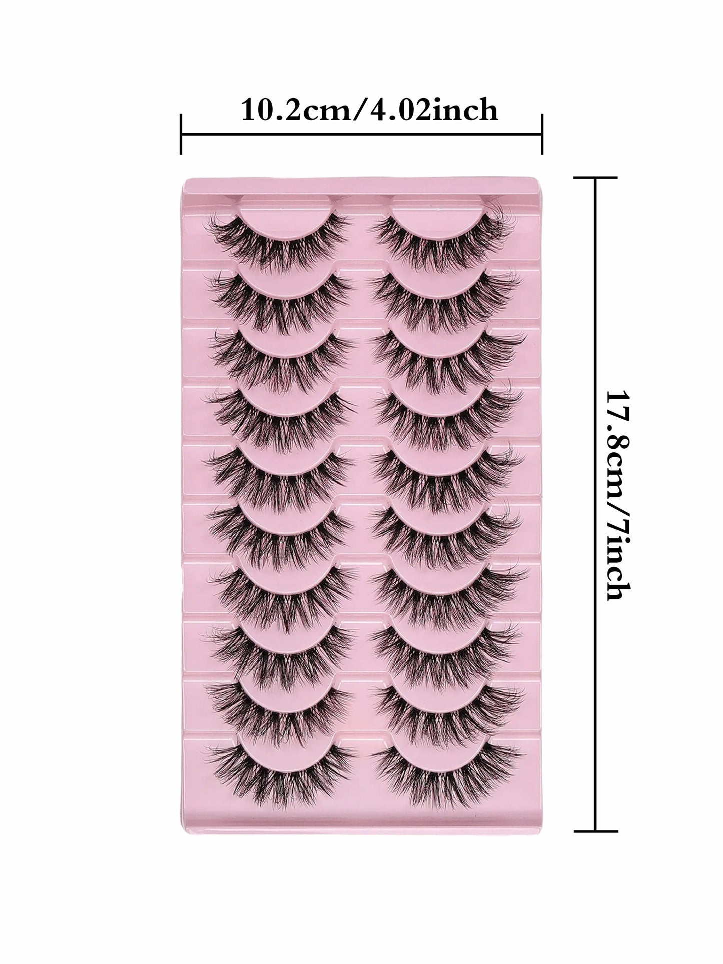 False Eyelashes Russian Strip Lashes Extension D-Curl Faux Mink Lashes 3D Effect False Eyelashes 10 Pairs