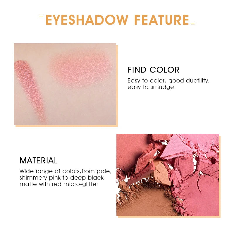 IMAGIC Eyeshadow Palette Matte Make Up Palette Highlight Blus Shimmer Pearlescent Waterproof  Eye shadow Powder And Body Paint