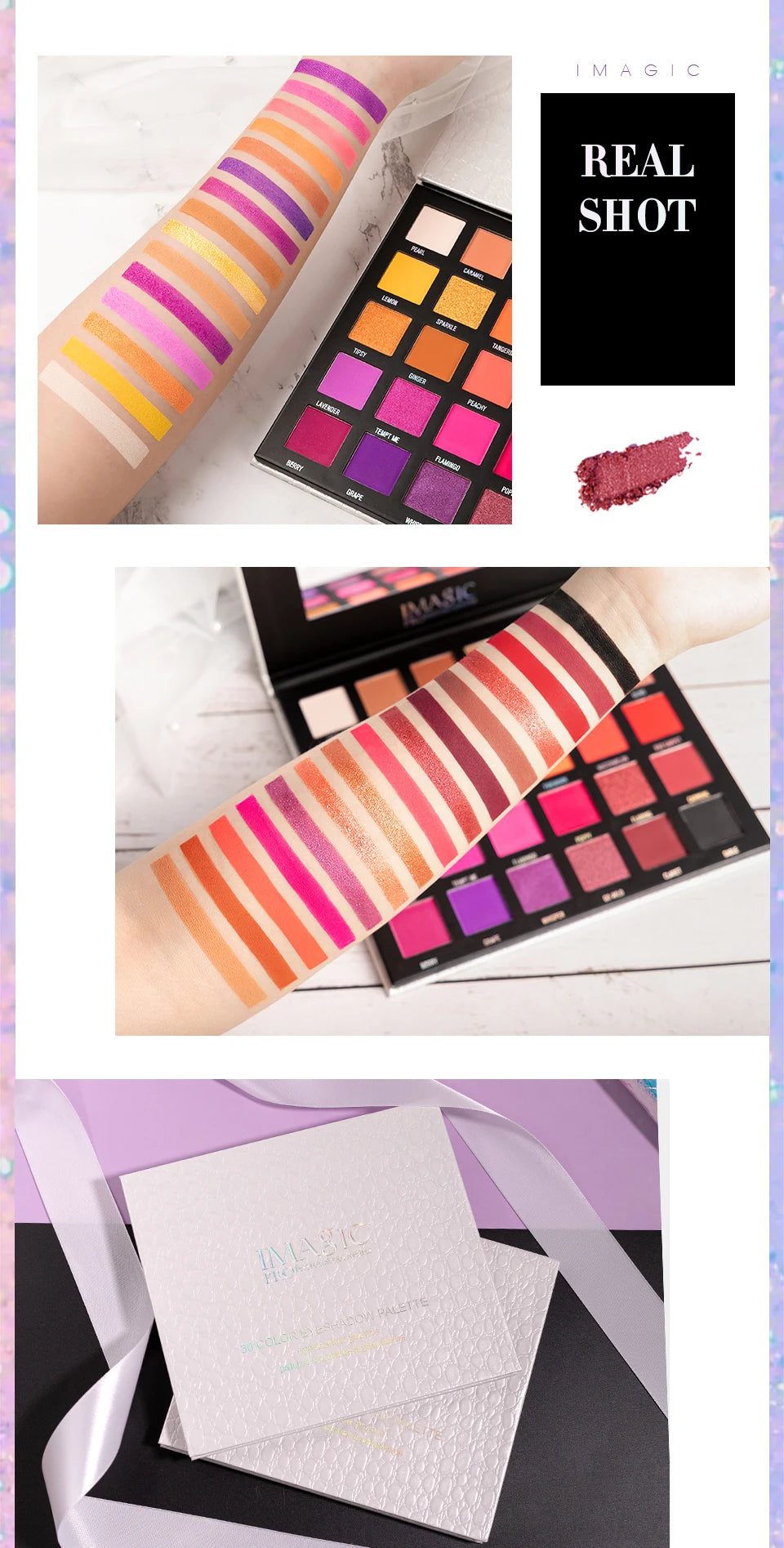 IMAGIC Eyeshadow Palette Matte Make Up Palette Highlight Blus Shimmer Pearlescent Waterproof  Eye shadow Powder And Body Paint