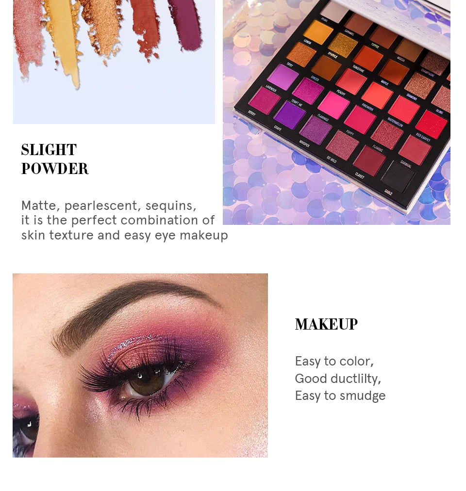 IMAGIC Eyeshadow Palette Matte Make Up Palette Highlight Blus Shimmer Pearlescent Waterproof  Eye shadow Powder And Body Paint