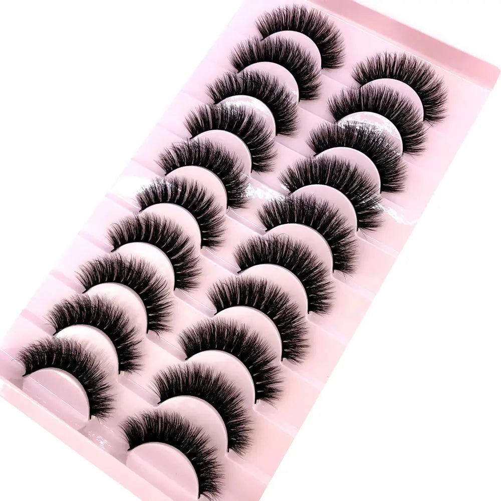 HBZGTLAD 10 Pairs Natural False Eyelashes Thick Make Ups 3D Mink Lashes Soft Eyelash Extension Fake Eyelash Long Mink Eyelashes