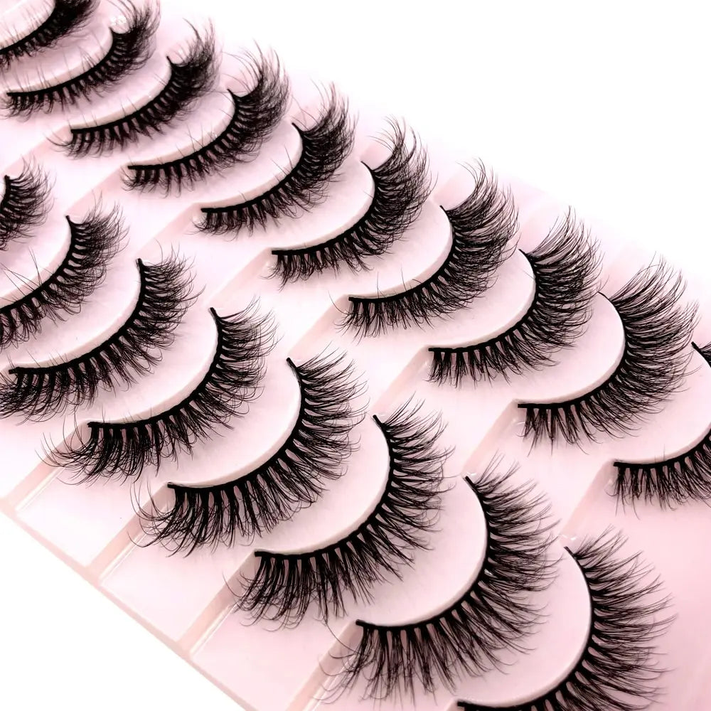 HBZGTLAD 10 Pairs Natural False Eyelashes Thick Make Ups 3D Mink Lashes Soft Eyelash Extension Fake Eyelash Long Mink Eyelashes