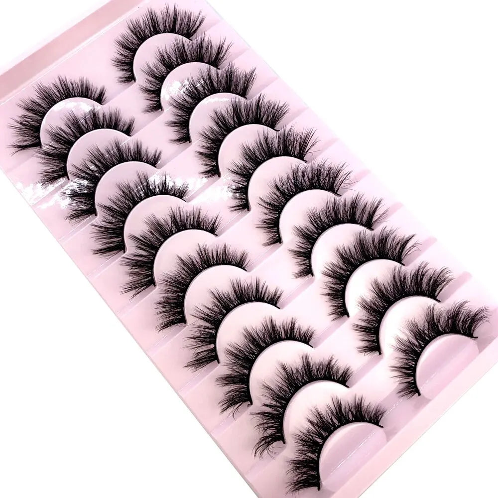 HBZGTLAD 10 Pairs Natural False Eyelashes Thick Make Ups 3D Mink Lashes Soft Eyelash Extension Fake Eyelash Long Mink Eyelashes