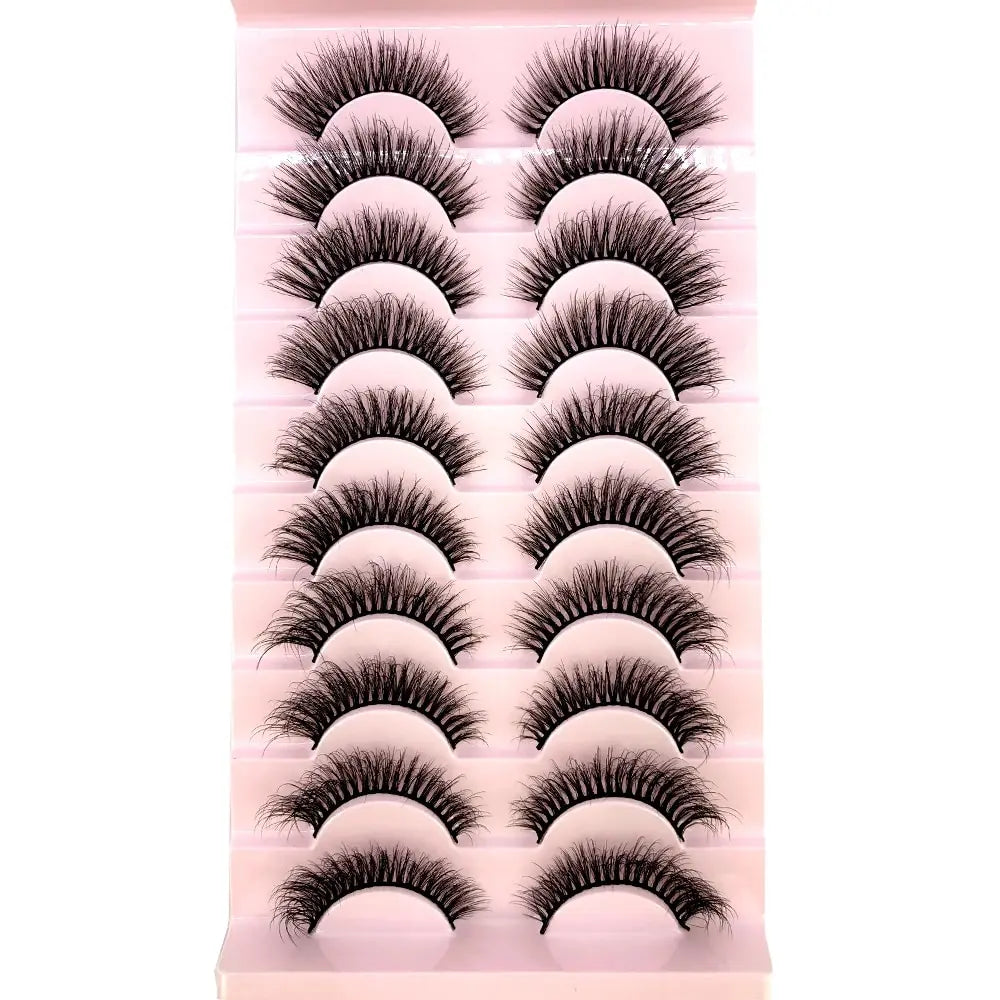 HBZGTLAD 10 Pairs Natural False Eyelashes Thick Make Ups 3D Mink Lashes Soft Eyelash Extension Fake Eyelash Long Mink Eyelashes