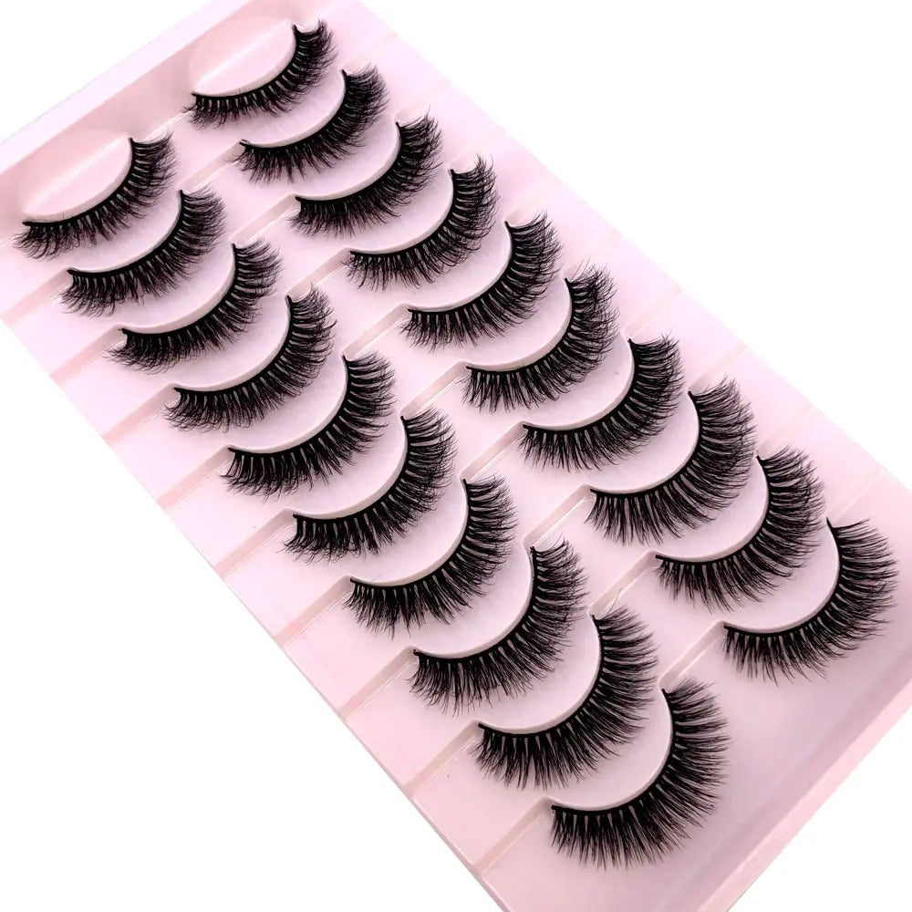 HBZGTLAD 10 Pairs Natural False Eyelashes Thick Make Ups 3D Mink Lashes Soft Eyelash Extension Fake Eyelash Long Mink Eyelashes