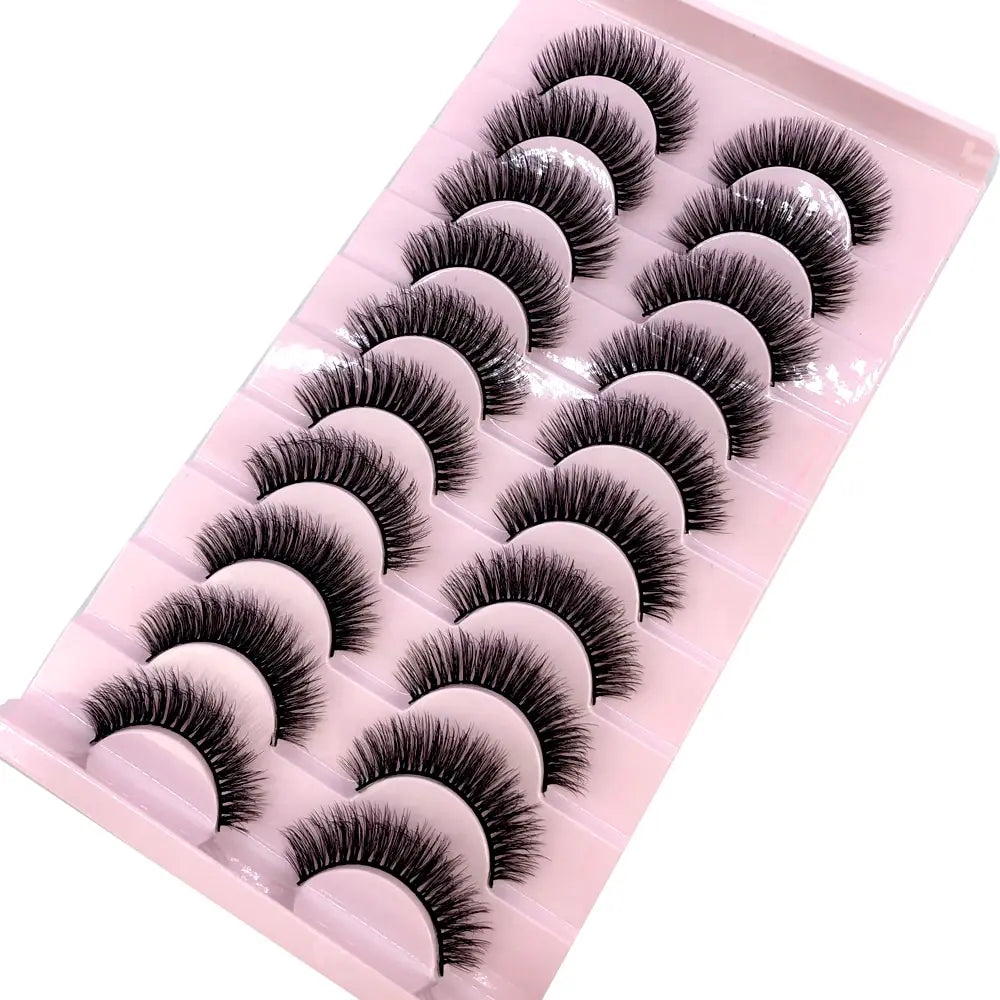 HBZGTLAD 10 Pairs Natural False Eyelashes Thick Make Ups 3D Mink Lashes Soft Eyelash Extension Fake Eyelash Long Mink Eyelashes
