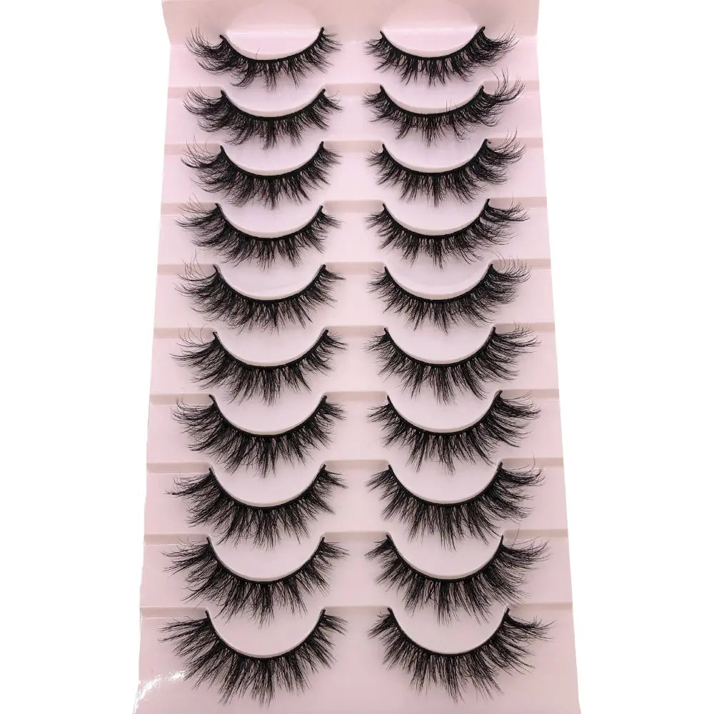 HBZGTLAD 10 Pairs Natural False Eyelashes Thick Make Ups 3D Mink Lashes Soft Eyelash Extension Fake Eyelash Long Mink Eyelashes
