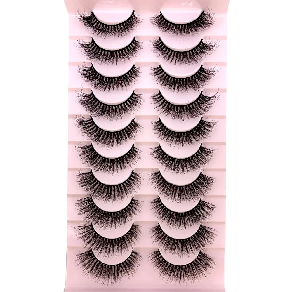 HBZGTLAD 10 Pairs Natural False Eyelashes Thick Make Ups 3D Mink Lashes Soft Eyelash Extension Fake Eyelash Long Mink Eyelashes