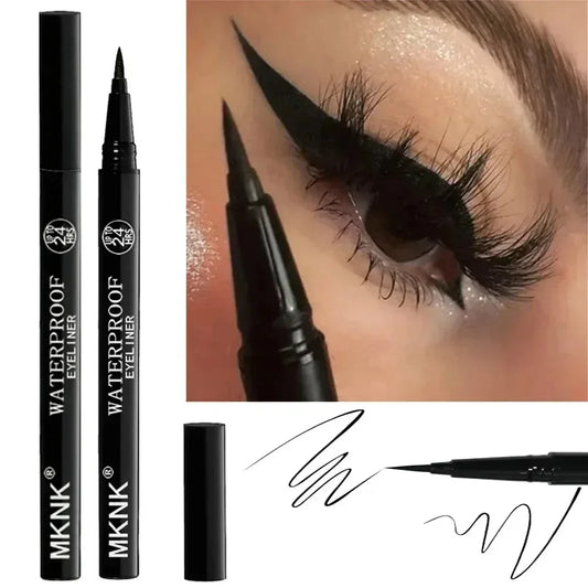 1/2 PCS Black Quick-Dry Eyeliner Pencil - 24H Lasting Smooth Matte Waterproof Anti-Smudge Liquid Eyeliner Makeup for Eyes