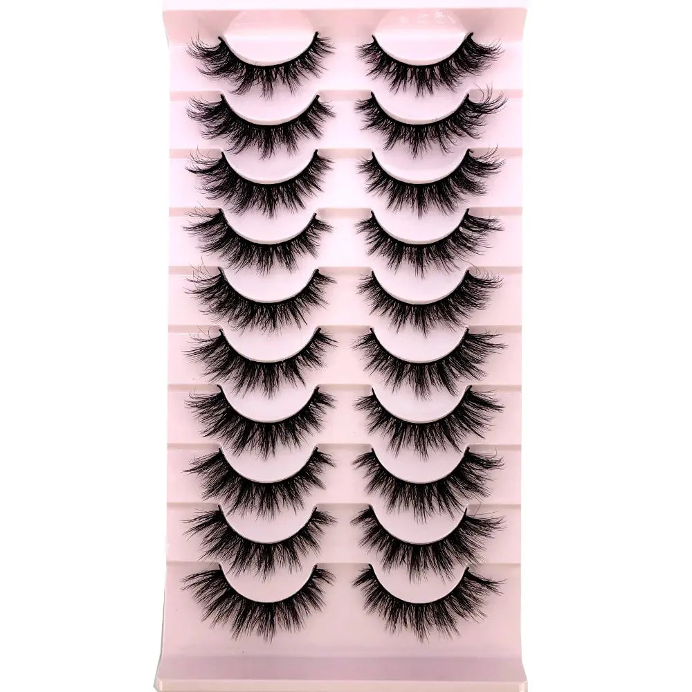 HBZGTLAD 10 Pairs Natural False Eyelashes Thick Make Ups 3D Mink Lashes Soft Eyelash Extension Fake Eyelash Long Mink Eyelashes