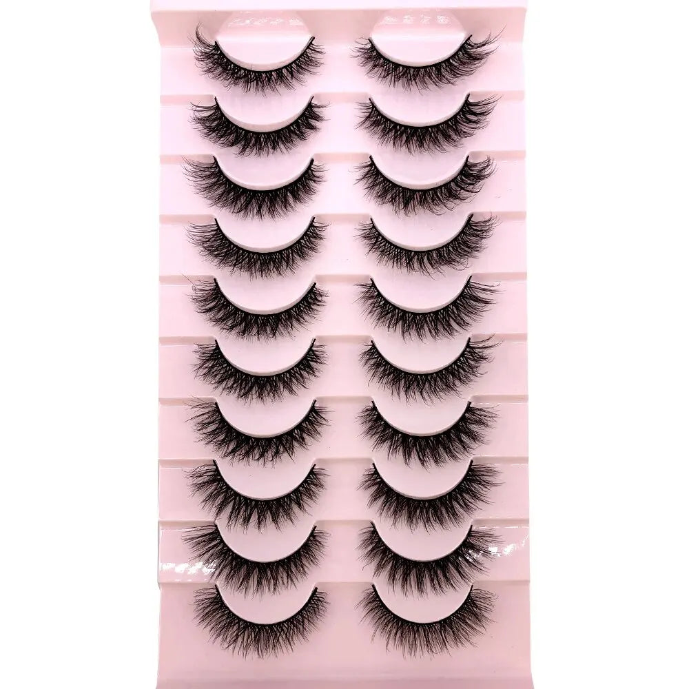 HBZGTLAD 10 Pairs Natural False Eyelashes Thick Make Ups 3D Mink Lashes Soft Eyelash Extension Fake Eyelash Long Mink Eyelashes