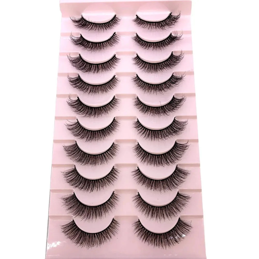 HBZGTLAD 10 Pairs Natural False Eyelashes Thick Make Ups 3D Mink Lashes Soft Eyelash Extension Fake Eyelash Long Mink Eyelashes