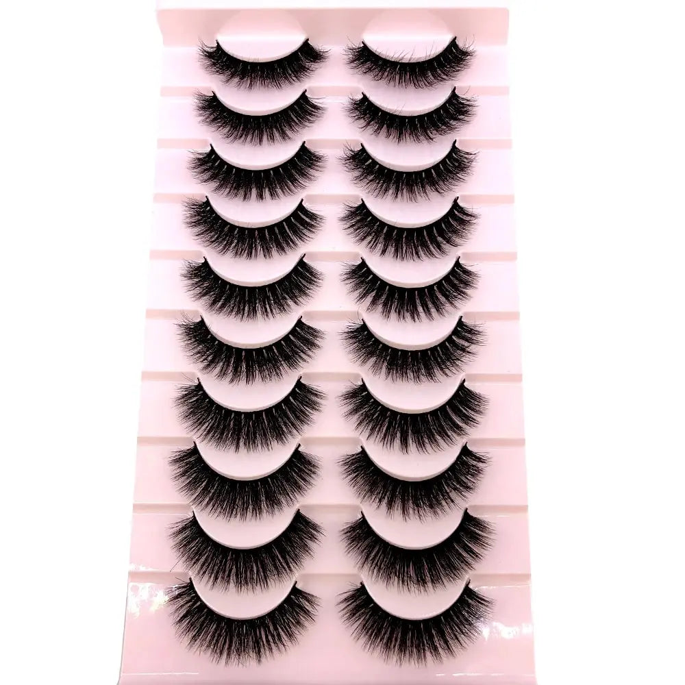 HBZGTLAD 10 Pairs Natural False Eyelashes Thick Make Ups 3D Mink Lashes Soft Eyelash Extension Fake Eyelash Long Mink Eyelashes