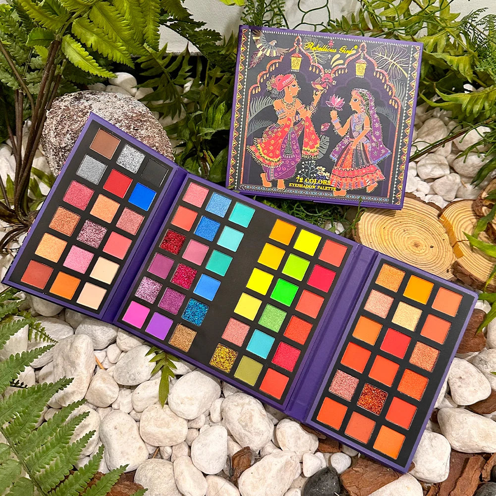 72 Colors Glitter Eyeshadow Palette Matte Waterproof Long Lasting Pressed Powder Cosmetics Kit Fashion Women Eye MakeUp Pallet