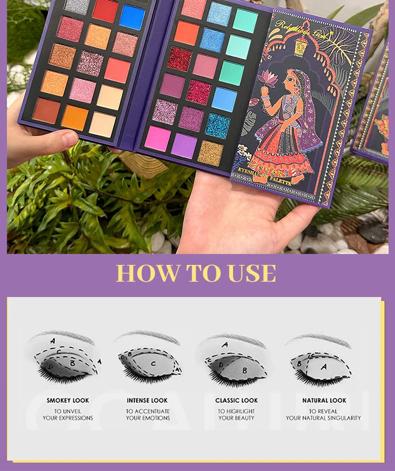 72 Colors Glitter Eyeshadow Palette Matte Waterproof Long Lasting Pressed Powder Cosmetics Kit Fashion Women Eye MakeUp Pallet