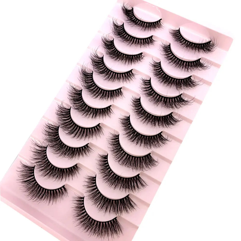 HBZGTLAD 10 Pairs Natural False Eyelashes Thick Make Ups 3D Mink Lashes Soft Eyelash Extension Fake Eyelash Long Mink Eyelashes