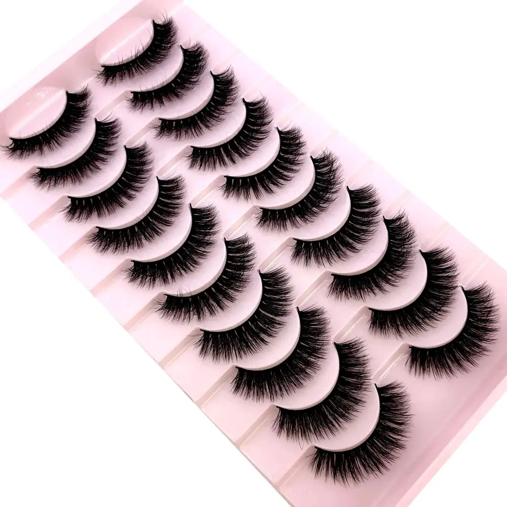 HBZGTLAD 10 Pairs Natural False Eyelashes Thick Make Ups 3D Mink Lashes Soft Eyelash Extension Fake Eyelash Long Mink Eyelashes