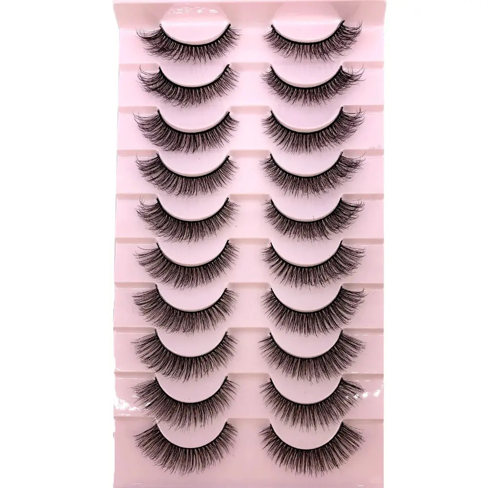 HBZGTLAD 10 Pairs Natural False Eyelashes Thick Make Ups 3D Mink Lashes Soft Eyelash Extension Fake Eyelash Long Mink Eyelashes