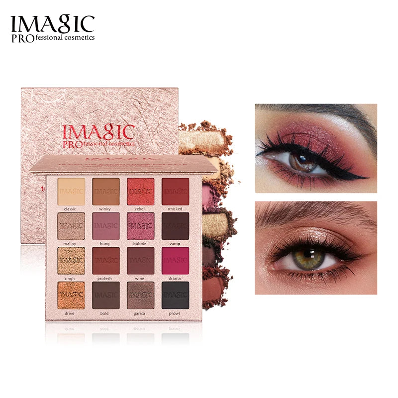 IMAGIC Eyeshadow Palette Matte Make Up Palette Highlight Blus Shimmer Pearlescent Waterproof  Eye shadow Powder And Body Paint