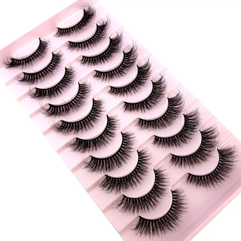 HBZGTLAD 10 Pairs Natural False Eyelashes Thick Make Ups 3D Mink Lashes Soft Eyelash Extension Fake Eyelash Long Mink Eyelashes