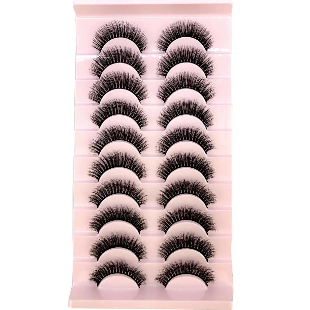 HBZGTLAD 10 Pairs Natural False Eyelashes Thick Make Ups 3D Mink Lashes Soft Eyelash Extension Fake Eyelash Long Mink Eyelashes