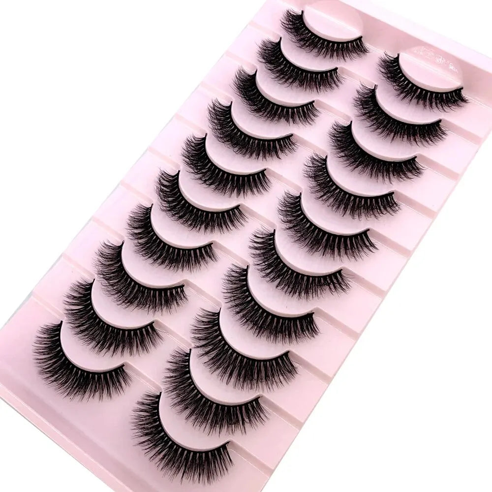 HBZGTLAD 10 Pairs Natural False Eyelashes Thick Make Ups 3D Mink Lashes Soft Eyelash Extension Fake Eyelash Long Mink Eyelashes