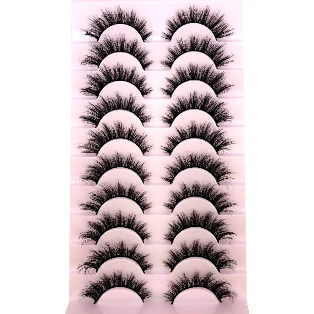 HBZGTLAD 10 Pairs Natural False Eyelashes Thick Make Ups 3D Mink Lashes Soft Eyelash Extension Fake Eyelash Long Mink Eyelashes