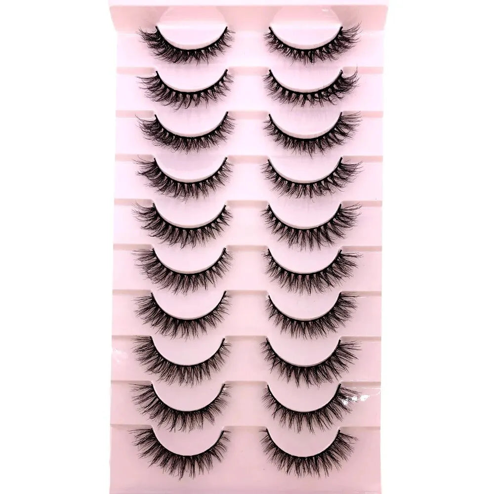 HBZGTLAD 10 Pairs Natural False Eyelashes Thick Make Ups 3D Mink Lashes Soft Eyelash Extension Fake Eyelash Long Mink Eyelashes