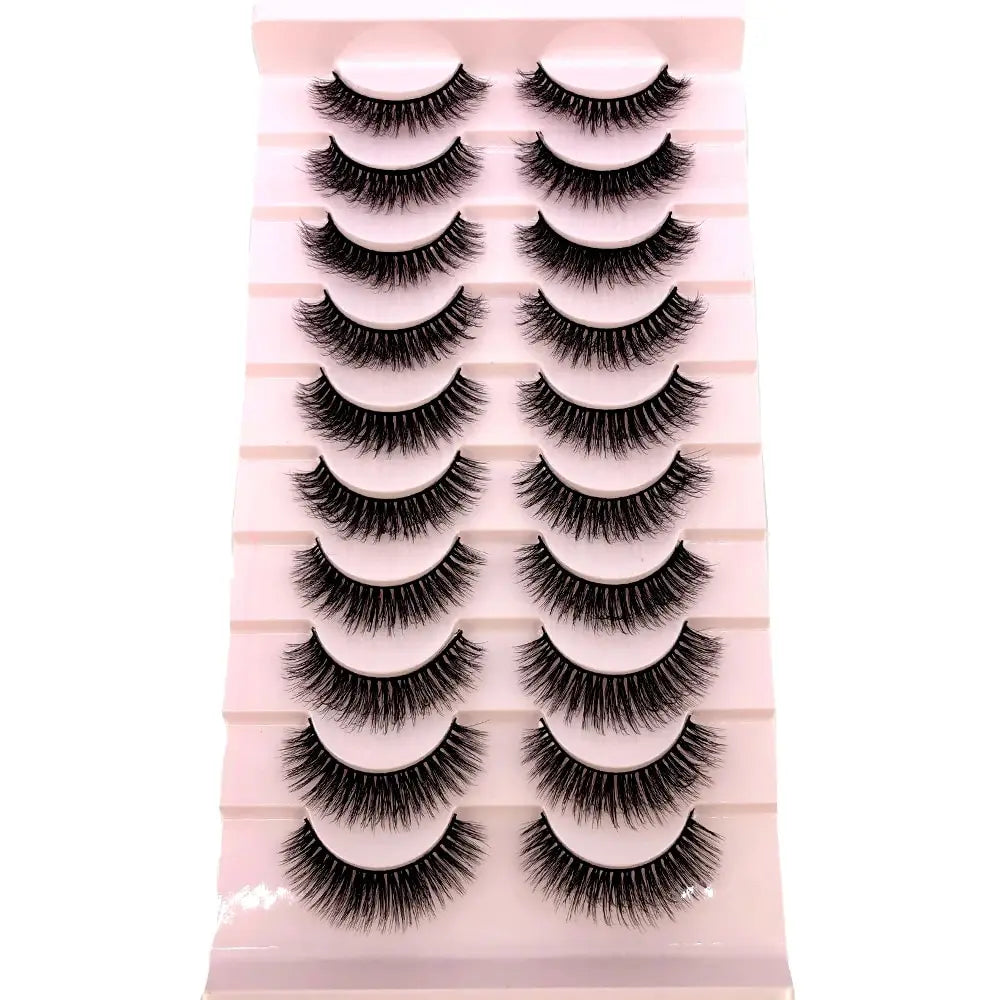 HBZGTLAD 10 Pairs Natural False Eyelashes Thick Make Ups 3D Mink Lashes Soft Eyelash Extension Fake Eyelash Long Mink Eyelashes