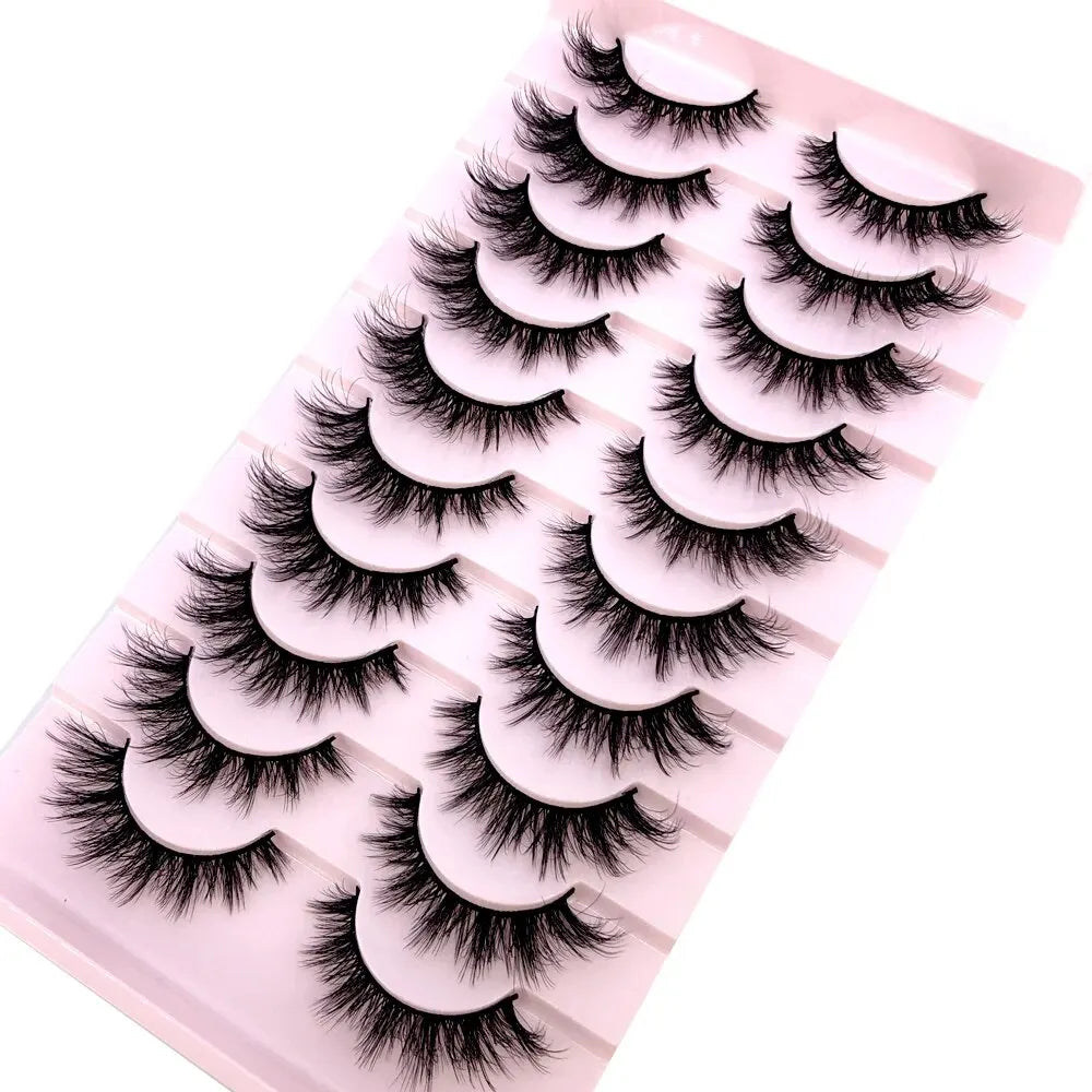 HBZGTLAD 10 Pairs Natural False Eyelashes Thick Make Ups 3D Mink Lashes Soft Eyelash Extension Fake Eyelash Long Mink Eyelashes