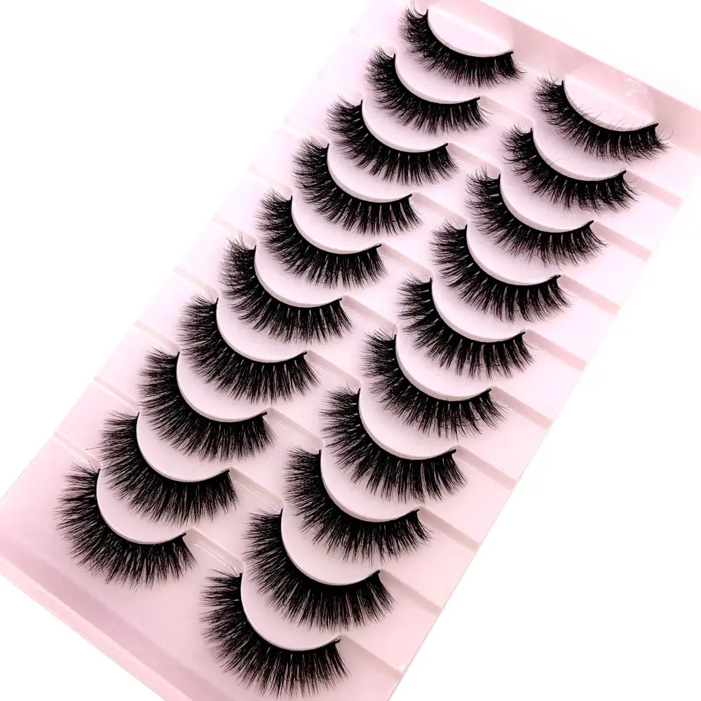 HBZGTLAD 10 Pairs Natural False Eyelashes Thick Make Ups 3D Mink Lashes Soft Eyelash Extension Fake Eyelash Long Mink Eyelashes