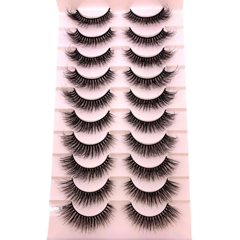 HBZGTLAD 10 Pairs Natural False Eyelashes Thick Make Ups 3D Mink Lashes Soft Eyelash Extension Fake Eyelash Long Mink Eyelashes