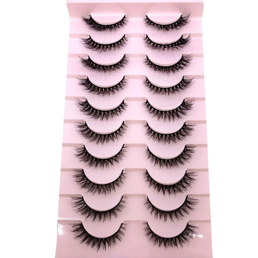 HBZGTLAD 10 Pairs Natural False Eyelashes Thick Make Ups 3D Mink Lashes Soft Eyelash Extension Fake Eyelash Long Mink Eyelashes