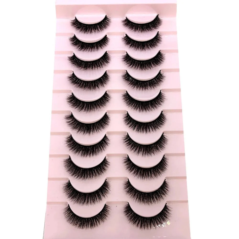 HBZGTLAD 10 Pairs Natural False Eyelashes Thick Make Ups 3D Mink Lashes Soft Eyelash Extension Fake Eyelash Long Mink Eyelashes