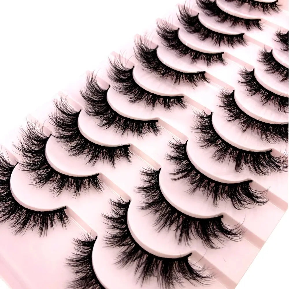 HBZGTLAD 10 Pairs Natural False Eyelashes Thick Make Ups 3D Mink Lashes Soft Eyelash Extension Fake Eyelash Long Mink Eyelashes